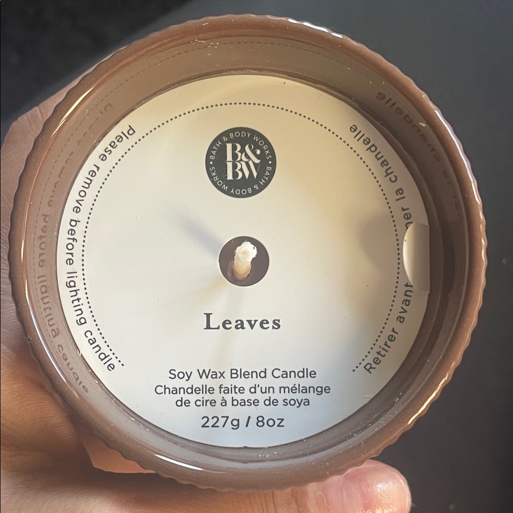 Bath & Body Works Leaves Scented Candle in Brown Jar